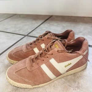 Gola Harrier Suede Retro Sneakers | Dusty Rose & Cream | Size 5